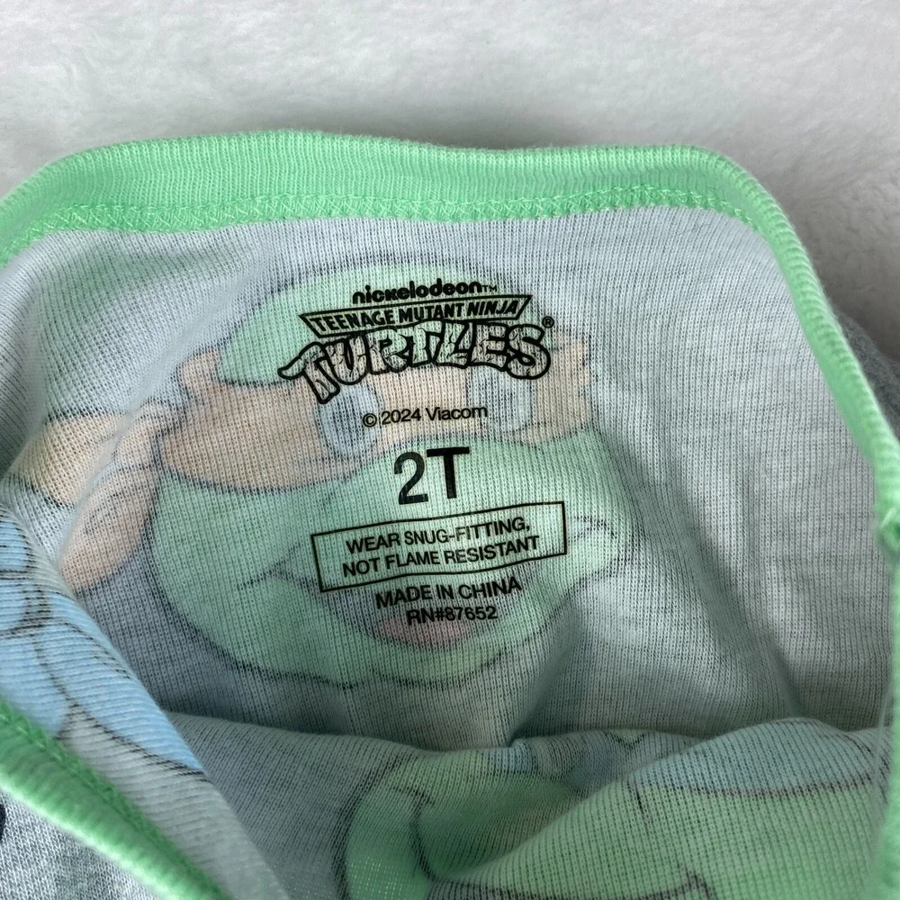 Teenage Mutant Ninja Turtles Lot of 2 Pajama Top Boys 2T Green Cartoon Character